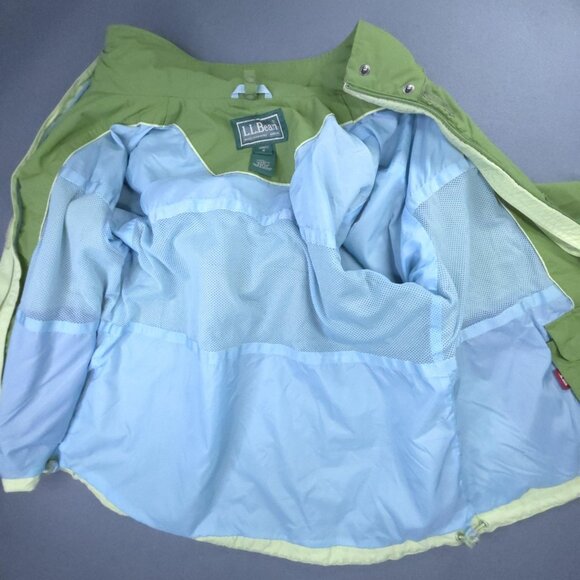LL Bean Jacket Womens M Green Blue Zip Out Fleece Coat Liner Hooded Outdoors - Picture 11 of 16